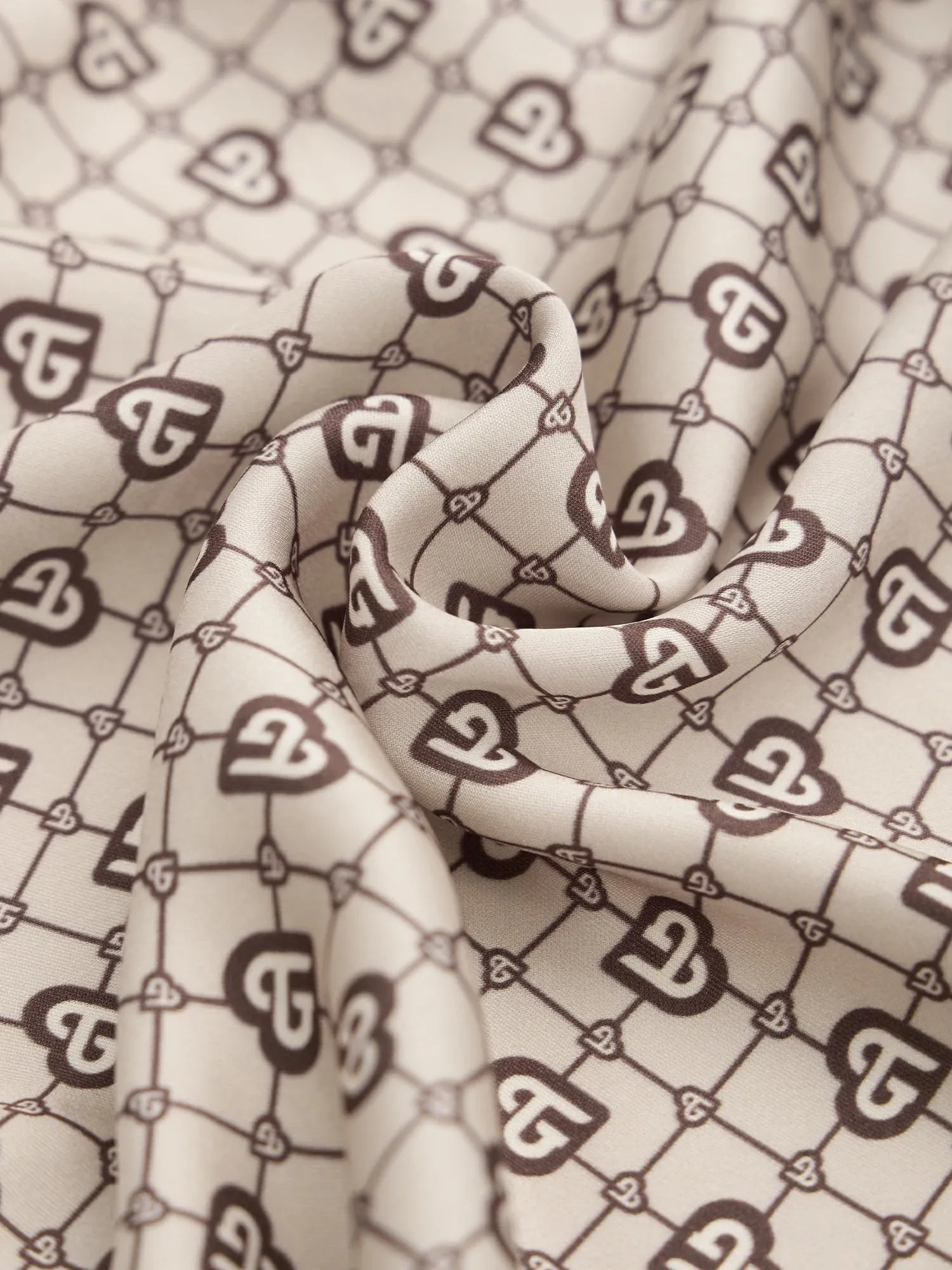 Amoretu Acetate Satin Monogram Patterned Jacket And Pant 2 Piece Set sold by Amoretu product image thumbnail 5