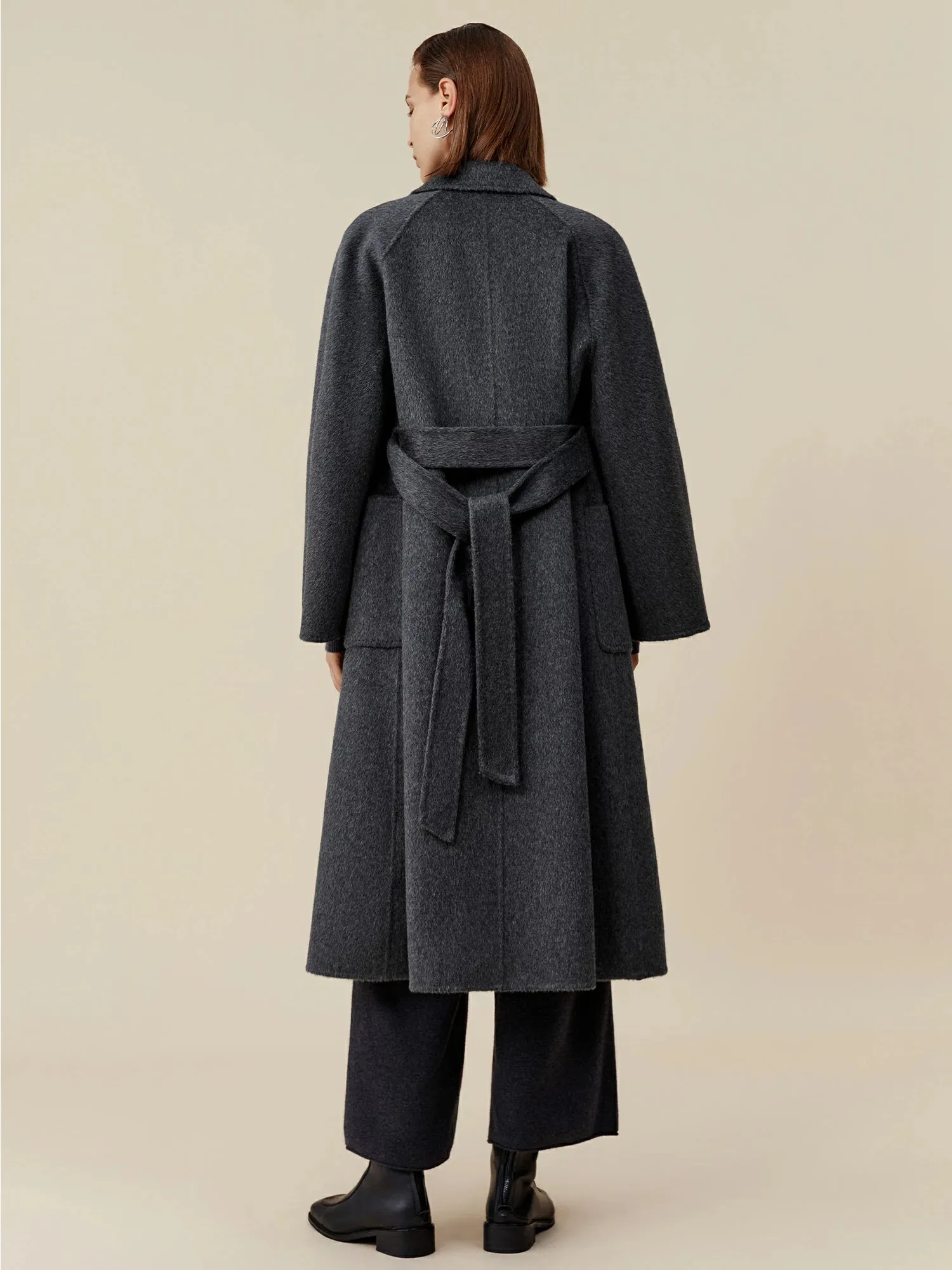 Amoretu 70.9% Wool Notched Lapel Long Sleeve Classic Coat sold by Amoretu product image thumbnail 4