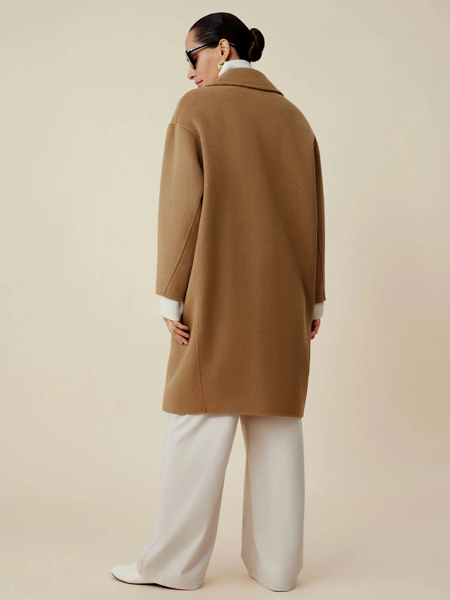 (FINAL SALE)66.5% Wool Notched Lapel Long Sleeve Coat sold by Amoretu product image thumbnail 3