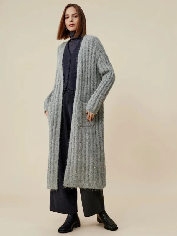 Amoretu Alpaca Long Sleeve Sequin Knit Cardigan sold by Amoretu