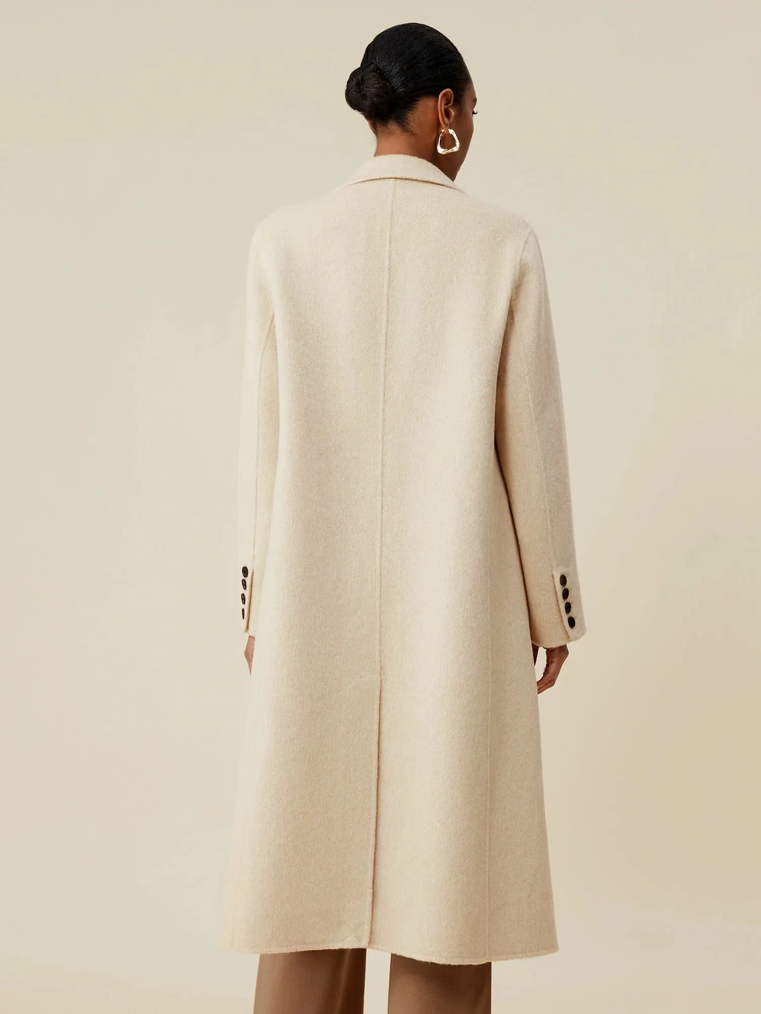 Amoretu Cashmere Wool Notched Lapels Double Breasted Coat sold by Amoretu product image thumbnail 4