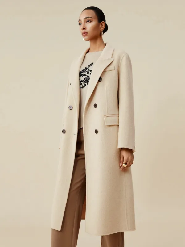 Amoretu Cashmere Wool Notched Lapels Double Breasted Coat sold by Amoretu
