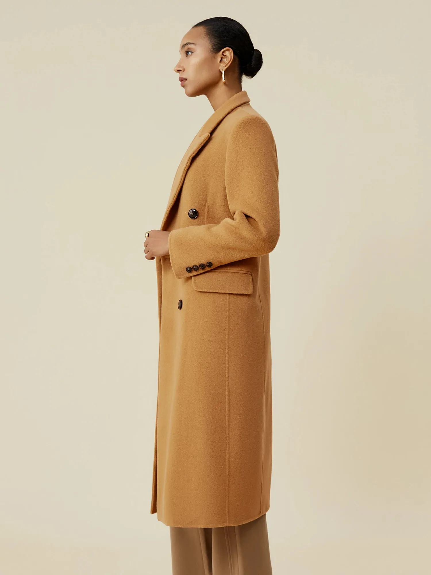 Amoretu Wool Notched Lapel Double Breasted Coat sold by Amoretu product image thumbnail 4