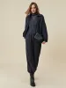 Amoretu 64% Wool Lapel Long Sleeve Zip-Up Knit Cardigan sold by Amoretu