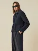 Amoretu 64% Wool Lapel Long Sleeve Zip-Up Knit Cardigan sold by Amoretu