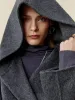 Amoretu 70.9% Wool Hooded Long Sleeve Coat sold by Amoretu