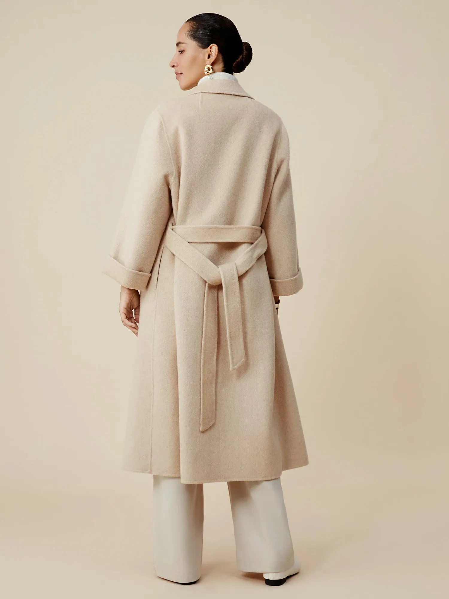 Amoretu Cashmere & Wool Notched Lapel Long Sleeve Coat sold by Amoretu product image thumbnail 4