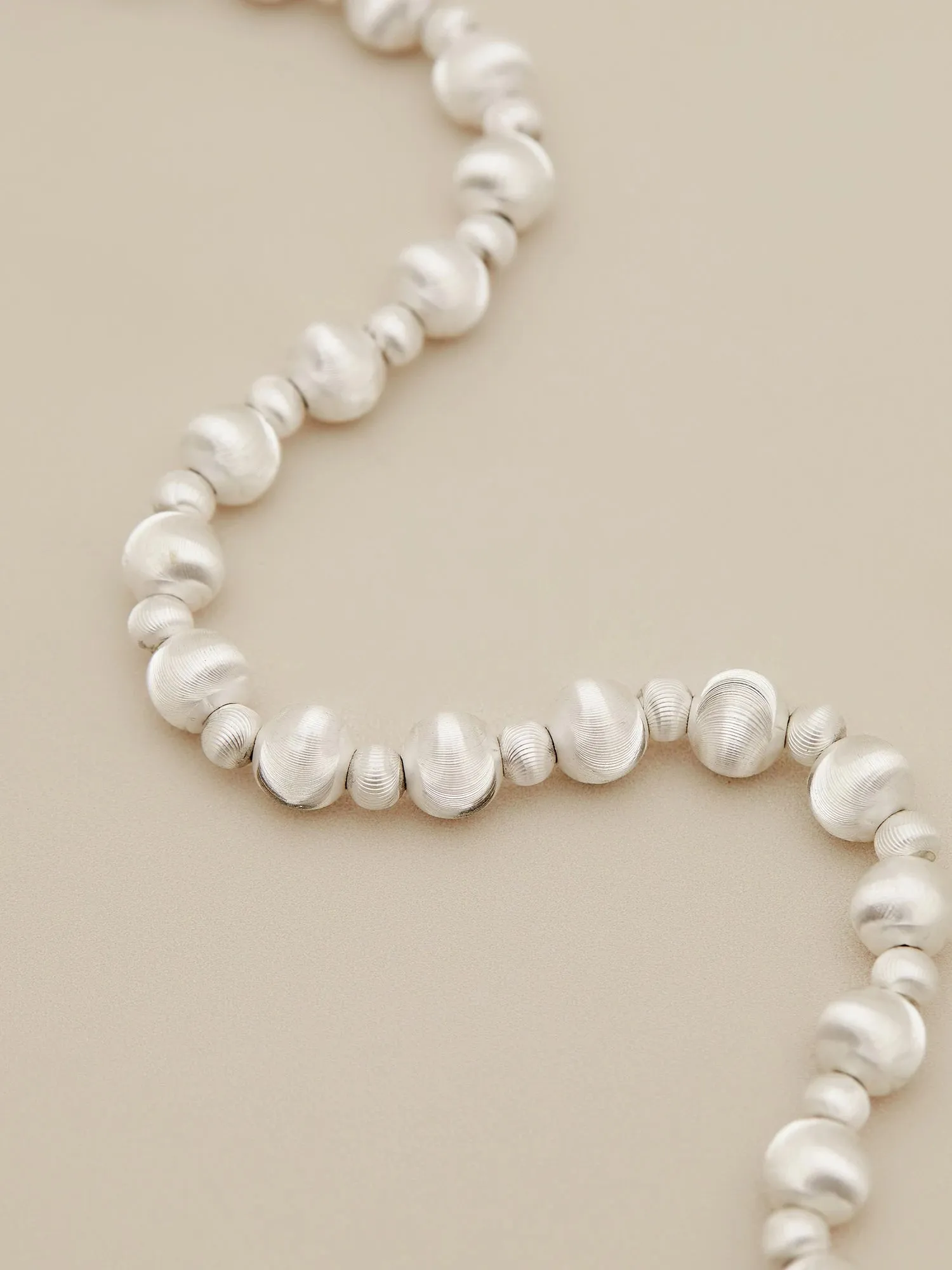 Amoretu Brushed Ball Bead Necklace sold by Amoretu product image thumbnail 4