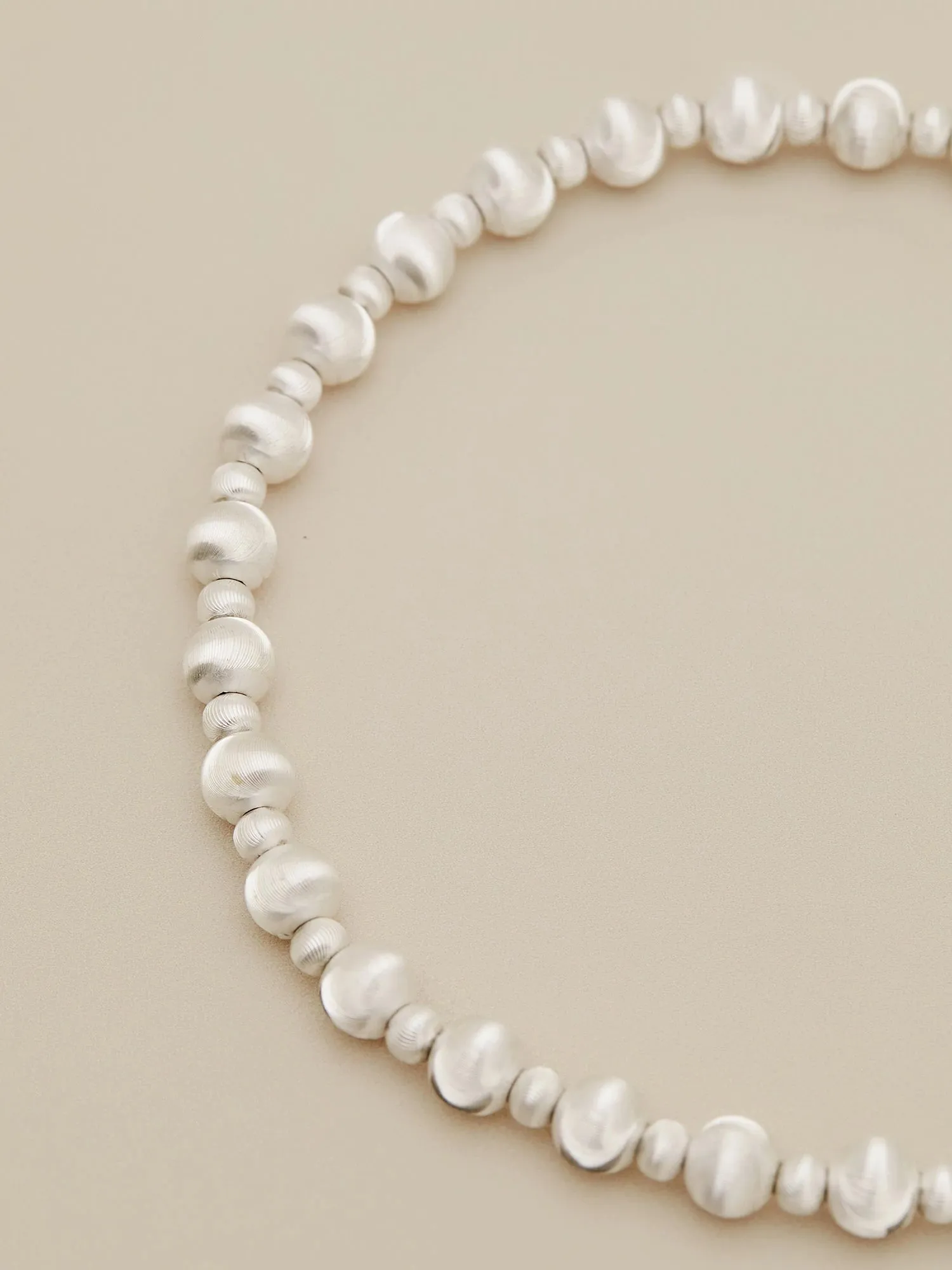 Amoretu Brushed Ball Bead Necklace sold by Amoretu product image thumbnail 5