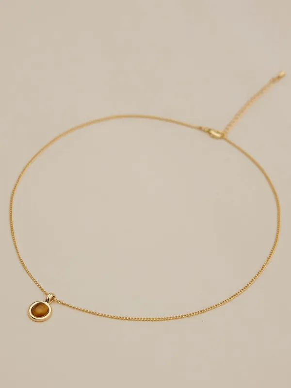 Amoretu Tigers Eye Stone Pendant Necklace sold by Amoretu