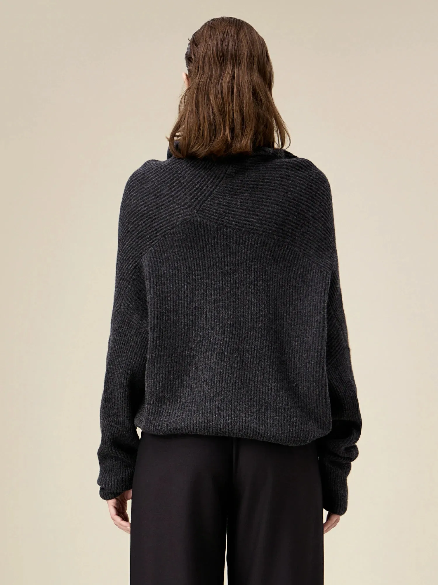 Amoretu 100% Wool Turtleneck Drop-Shoulder Sweater sold by Amoretu product image thumbnail 4