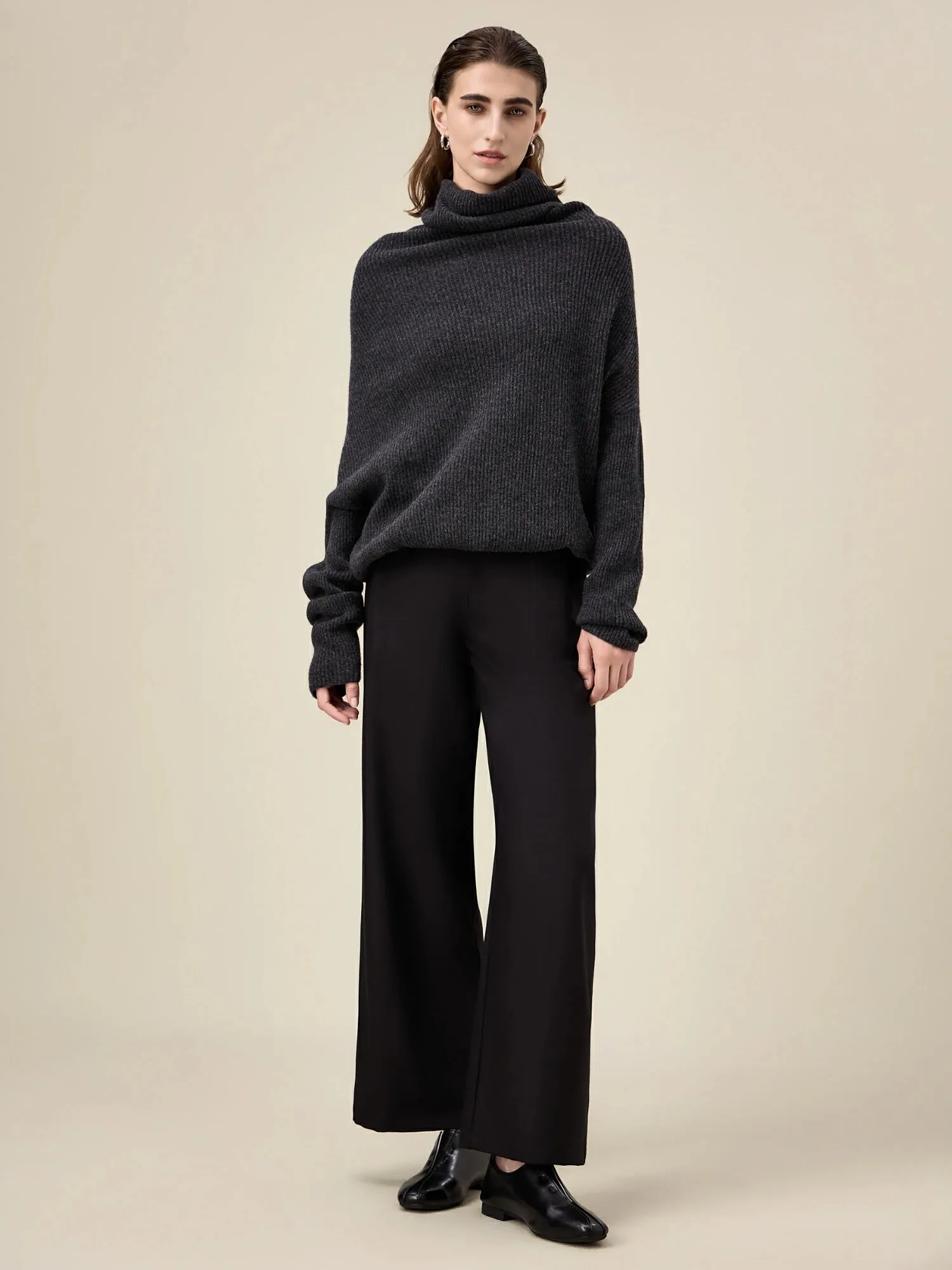 Amoretu 100% Wool Turtleneck Drop-Shoulder Sweater sold by Amoretu product image thumbnail 2