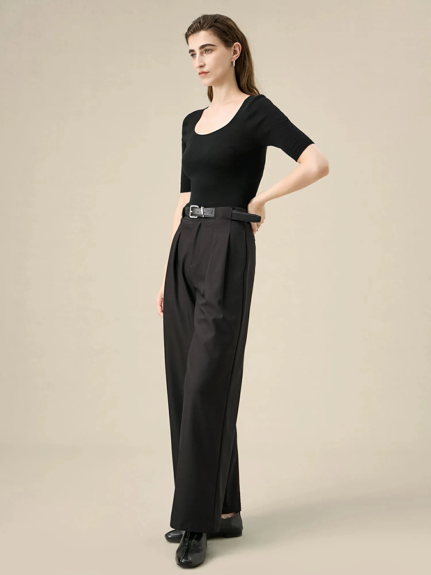Amoretu Lyocell & Acetate Business Work Loose-Fit Pants sold by Amoretu product image thumbnail 4
