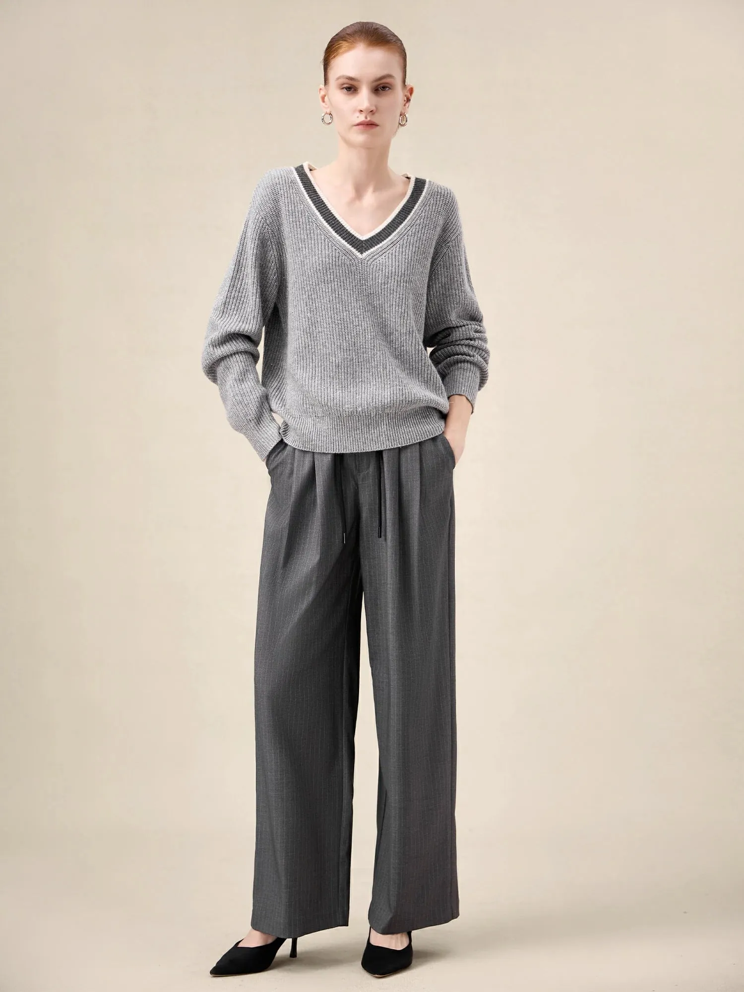 Amoretu Women's Waist Colorblock Straight-Leg Pants sold by Amoretu product image thumbnail 2