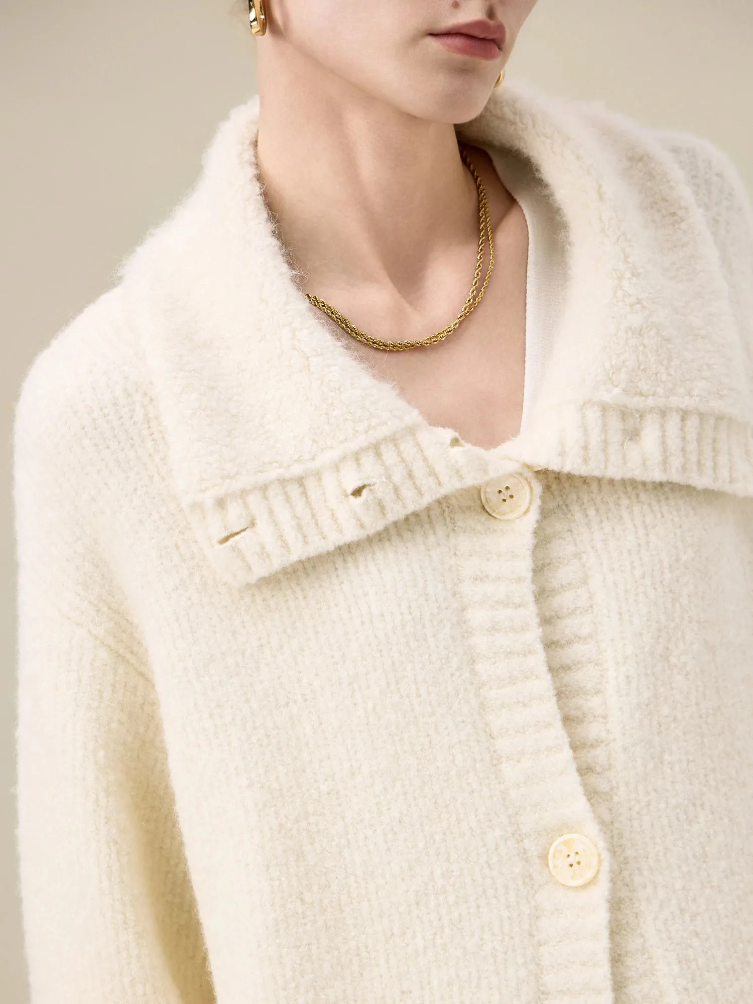 Amoretu Women's Wool Lapel Knitted Cardigan sold by Amoretu product image thumbnail 5