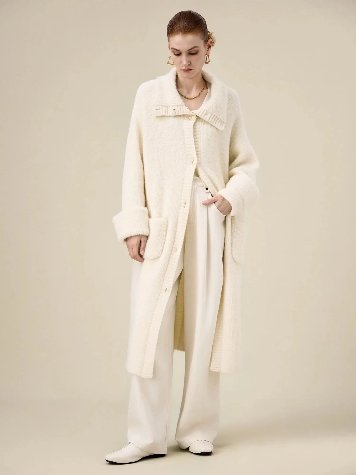 Amoretu Women's Wool Lapel Knitted Cardigan sold by Amoretu product image thumbnail 2