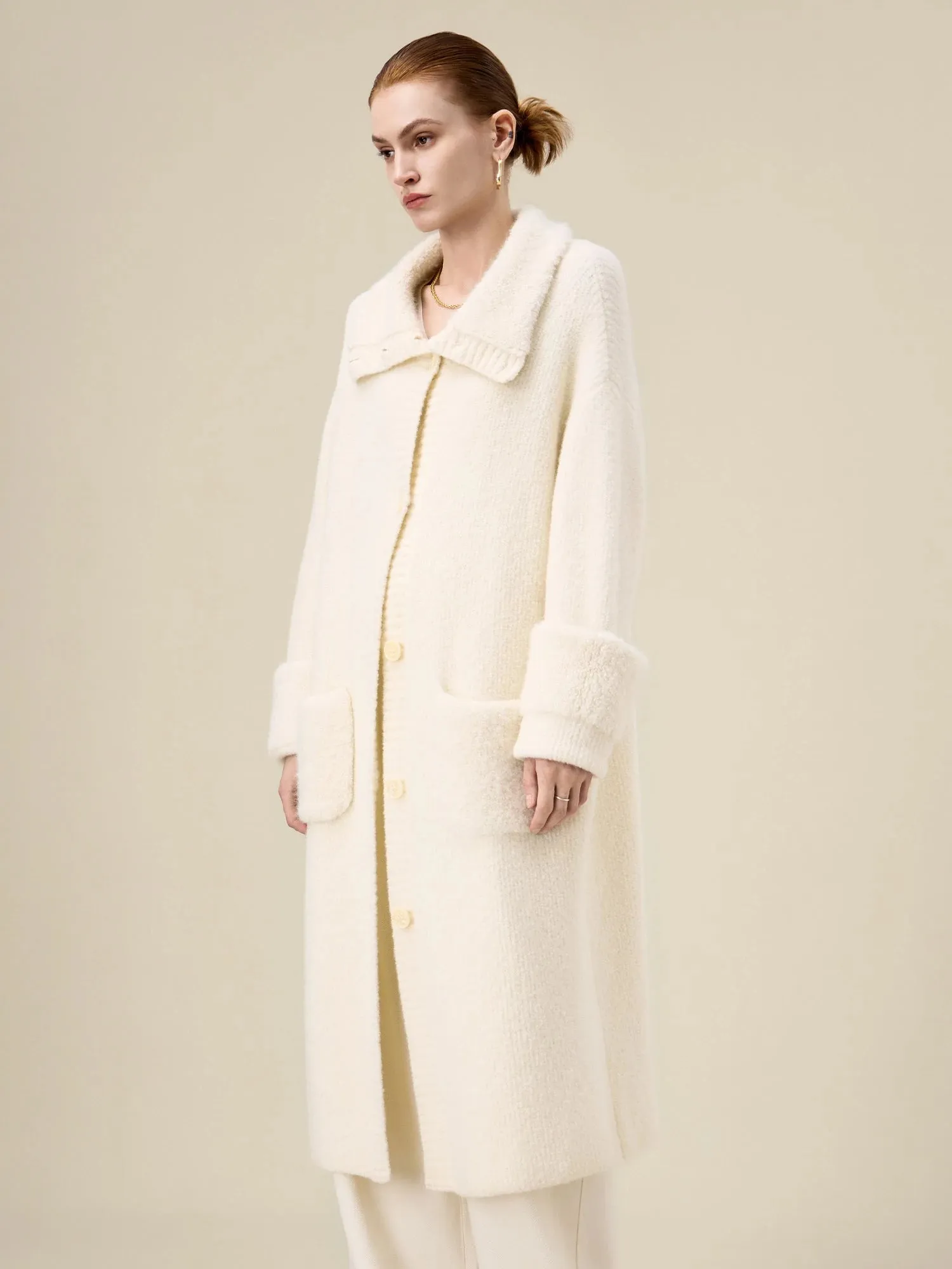 Amoretu Women's Wool Lapel Knitted Cardigan sold by Amoretu product image thumbnail 3