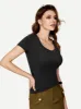 Amoretu Women's U Neck Short Sleeve Casual Basic Slim Fitted Tee Shirt Top sold by Amoretu