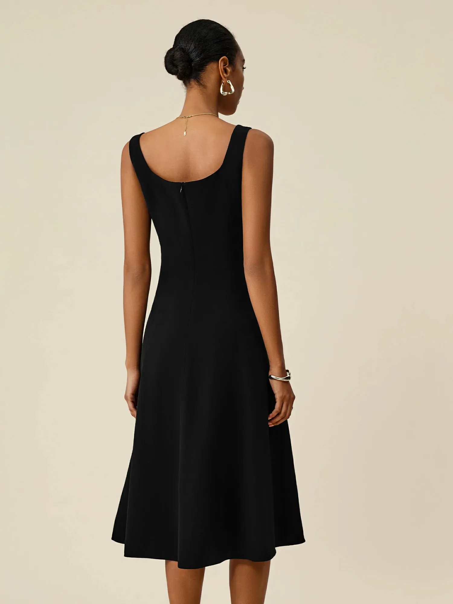 Amoretu 47% Acetate U-Neck A-Line Sleeveless Dress sold by Amoretu product image thumbnail 4