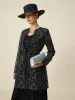 Amoretu Round Neck Long Sleeve Silver Metallic Lace Jacket sold by Amoretu