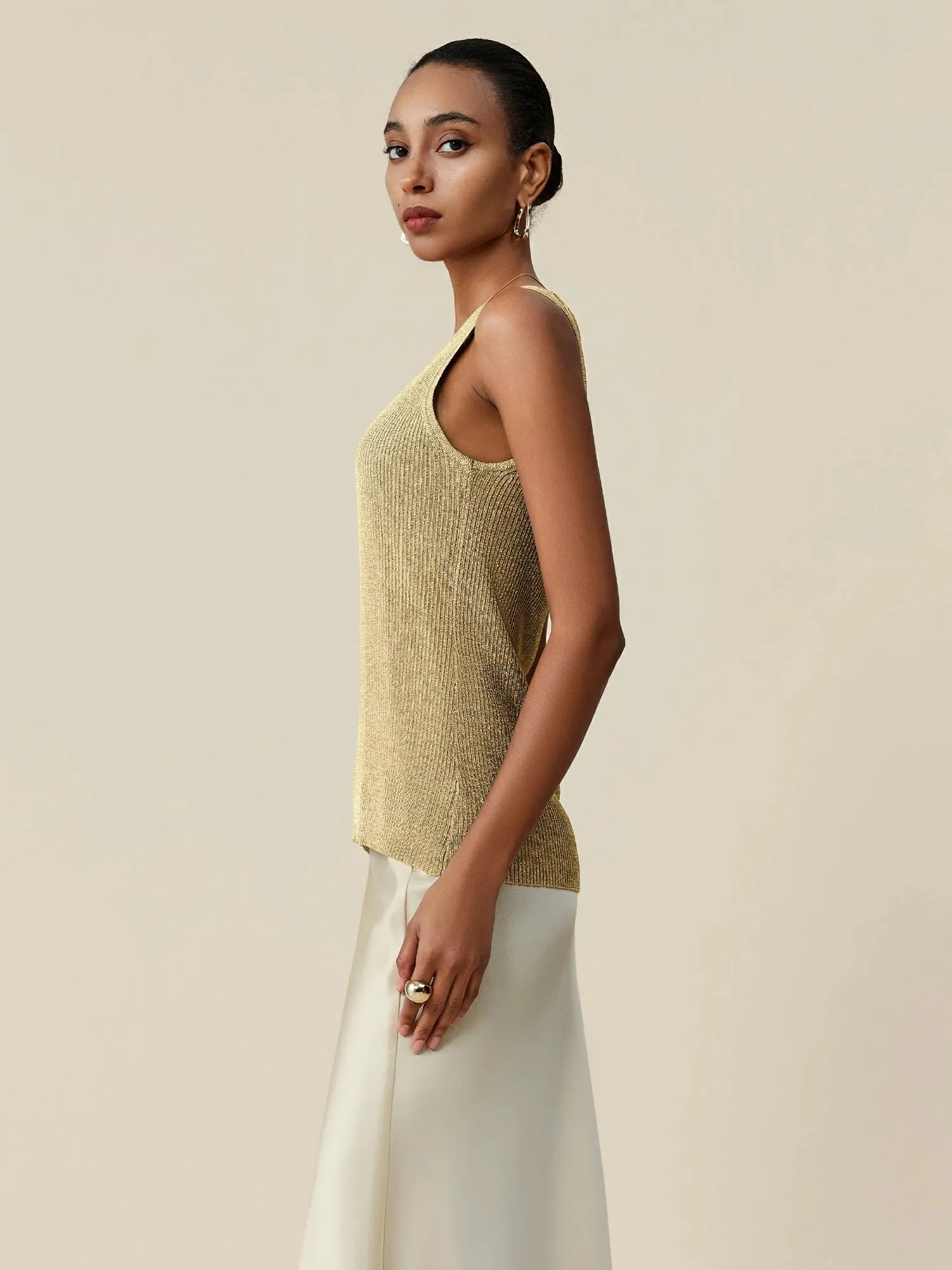 Amoretu V-neck Glitter Vest sold by Amoretu product image thumbnail 3