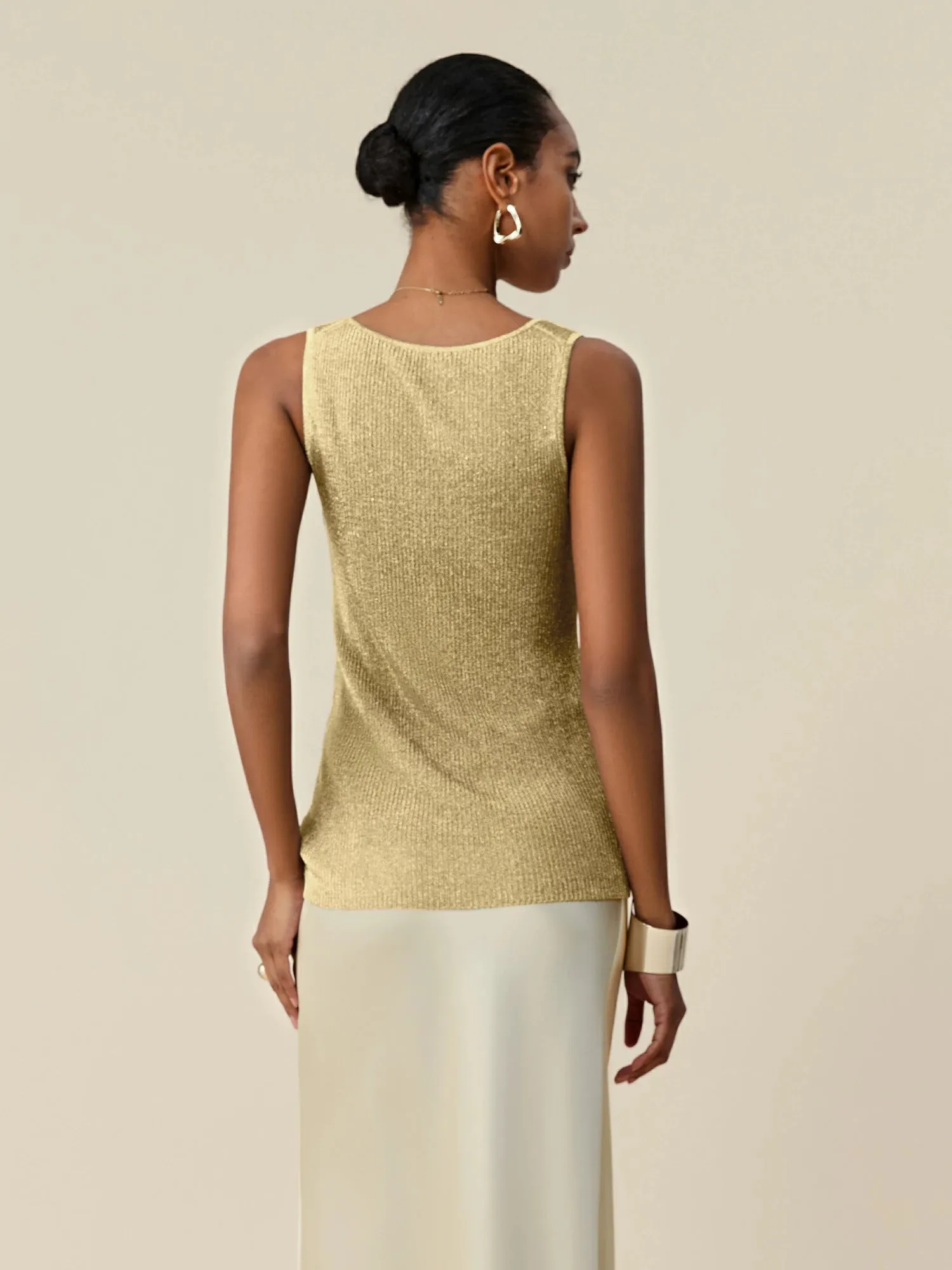 Amoretu V-neck Glitter Vest sold by Amoretu product image thumbnail 4