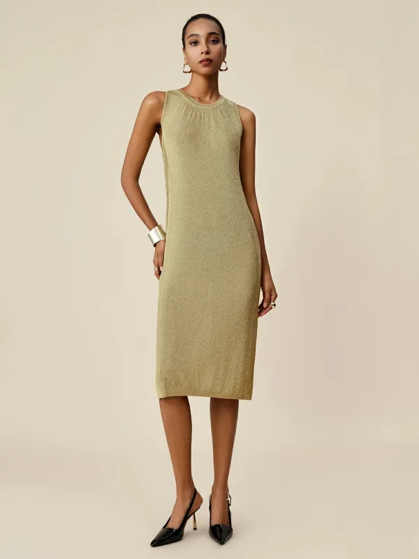 Amoretu Metallic Yarn Sleeveless Knitted Dress sold by Amoretu
