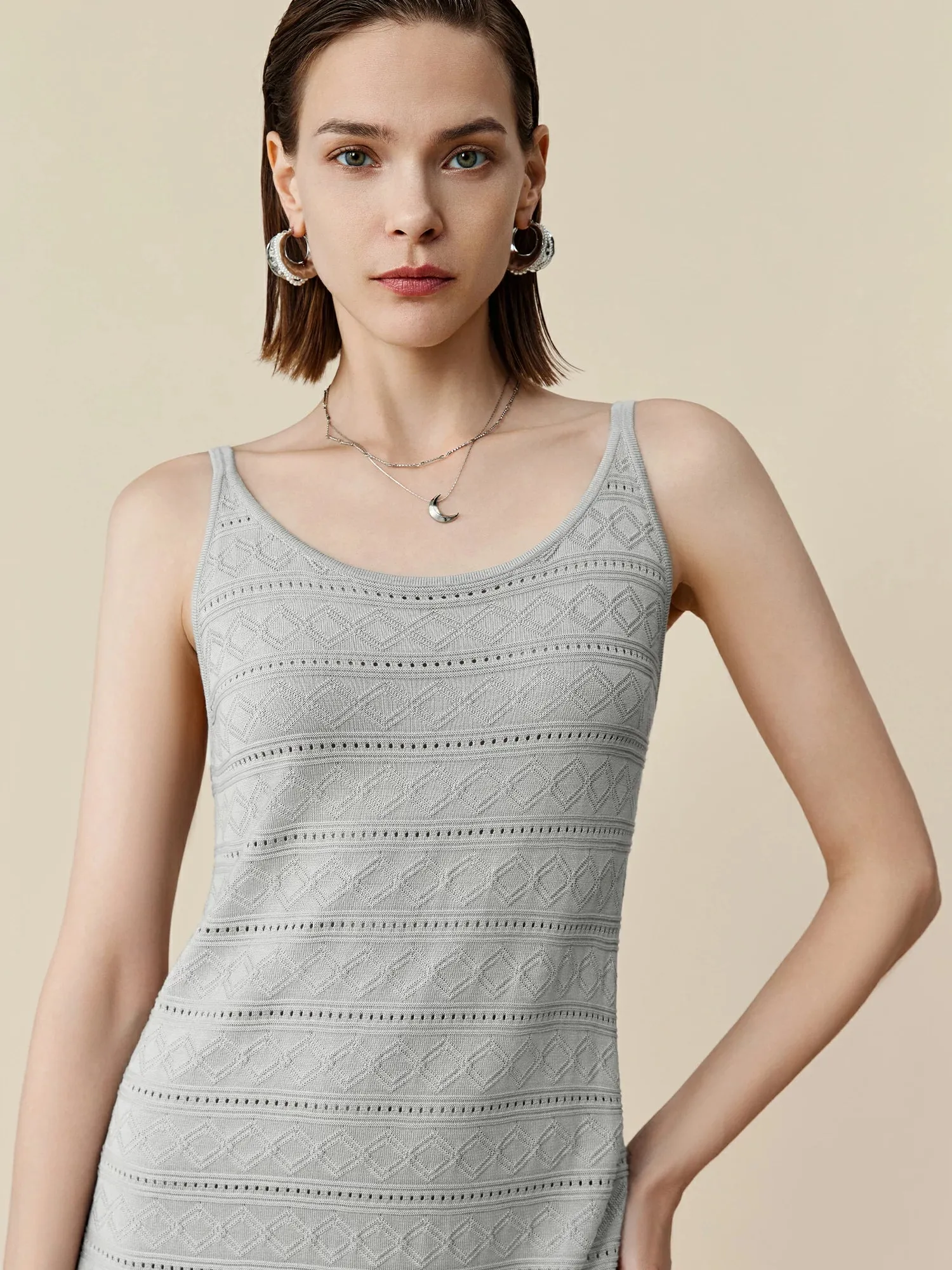 Amoretu 100% Lyocell Round Neck Suspender Knitted Dress sold by Amoretu product image thumbnail 5
