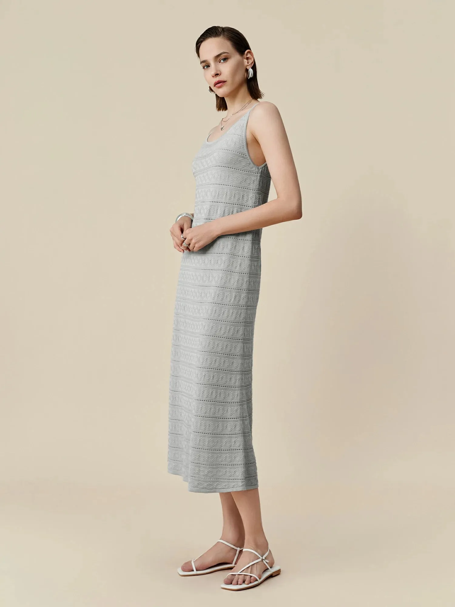 Amoretu 100% Lyocell Round Neck Suspender Knitted Dress sold by Amoretu product image thumbnail 3