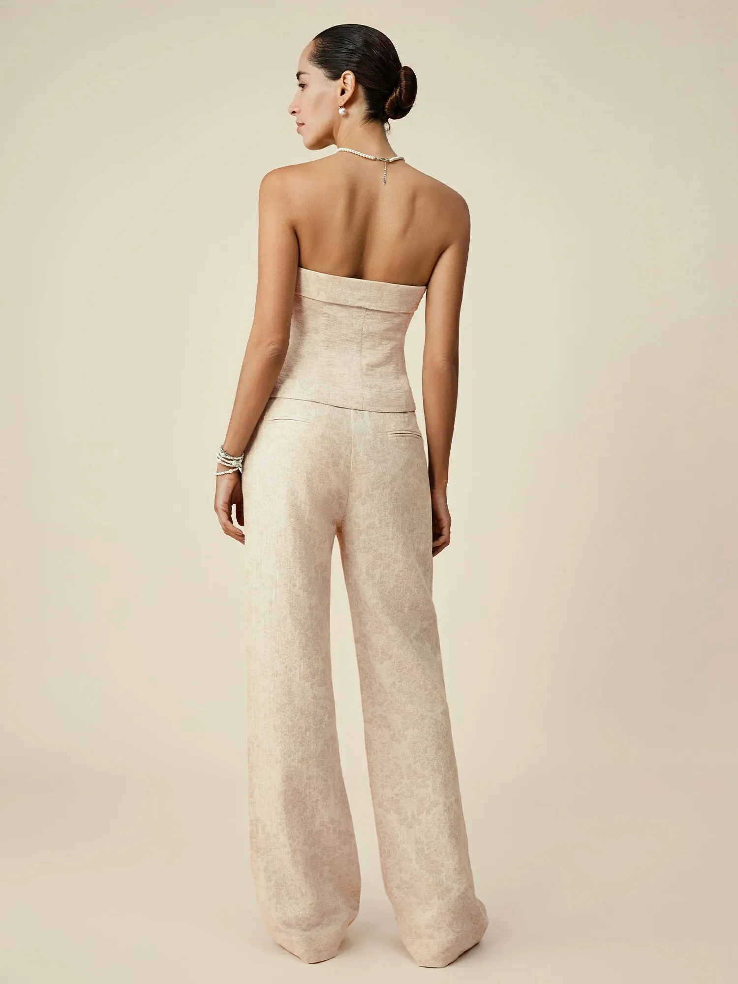 Amoretu Cotton & Linen Jacquard Tube Top Vest sold by Amoretu product image thumbnail 4