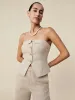 Amoretu Cotton & Linen Jacquard Tube Top Vest sold by Amoretu