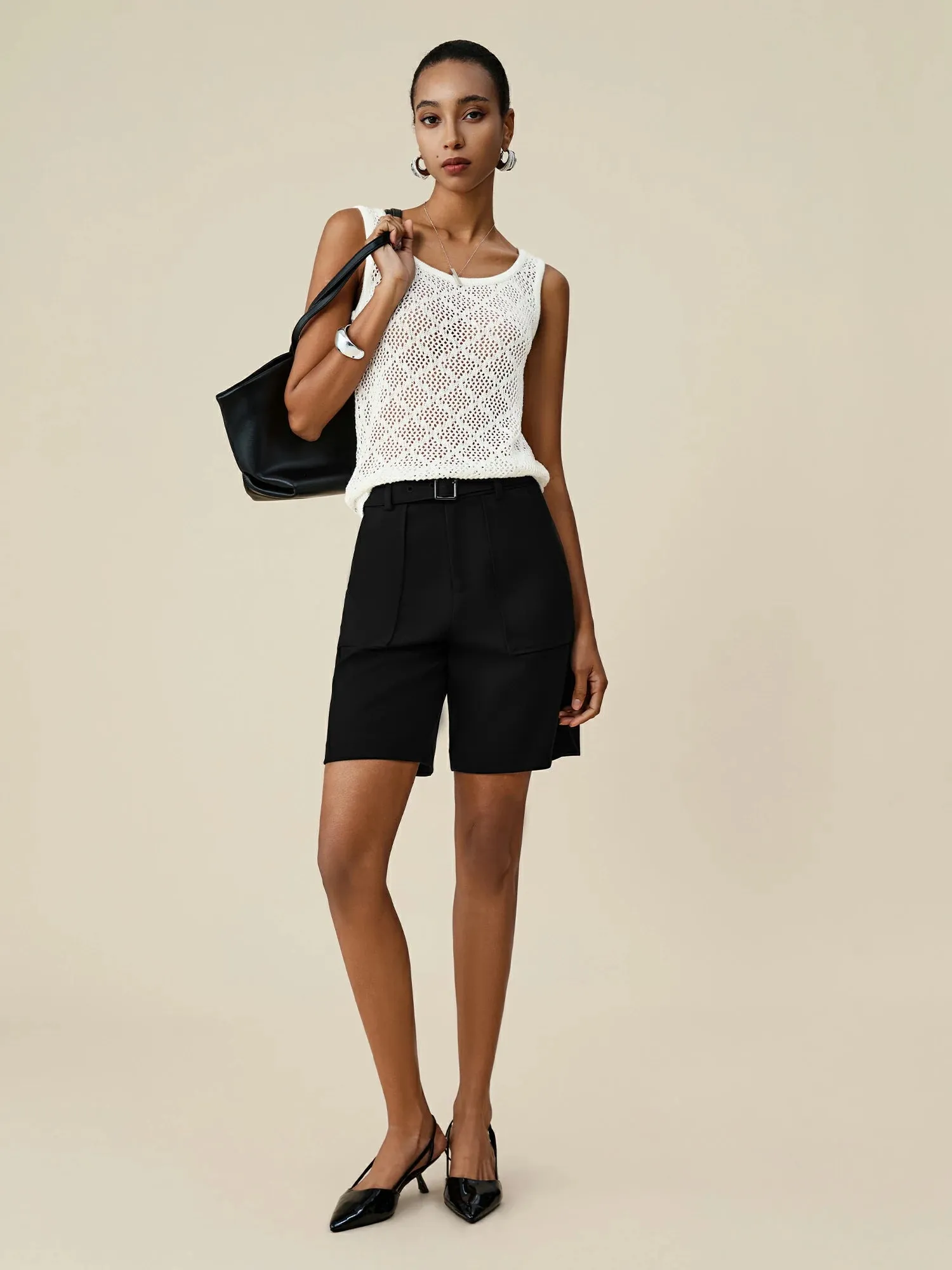 Amoretu Lyocell & Wool U-Neck Simple Vest sold by Amoretu product image thumbnail 2