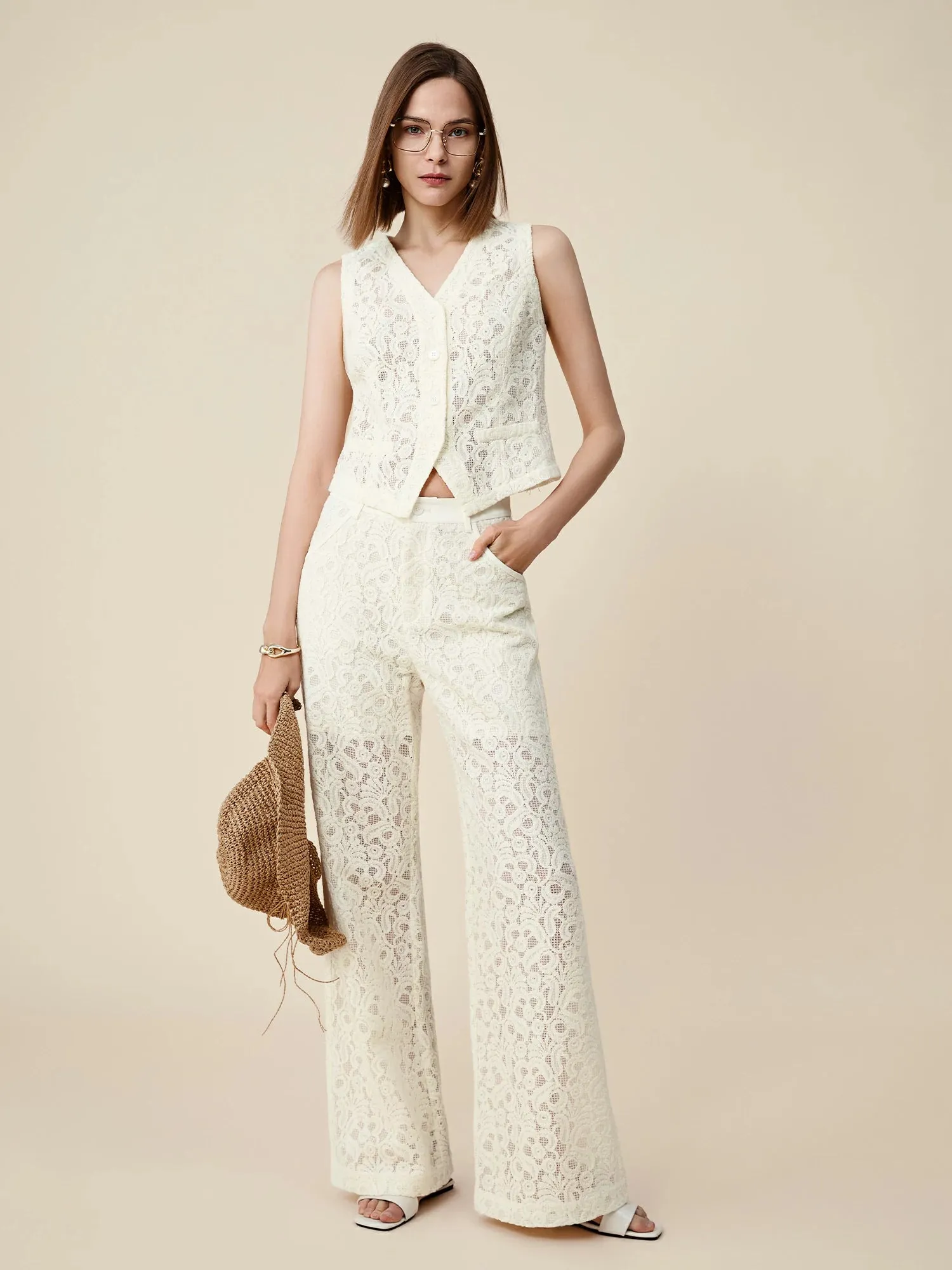 Amoretu 70% Cotton Lace Suit Vest sold by Amoretu product image thumbnail 2