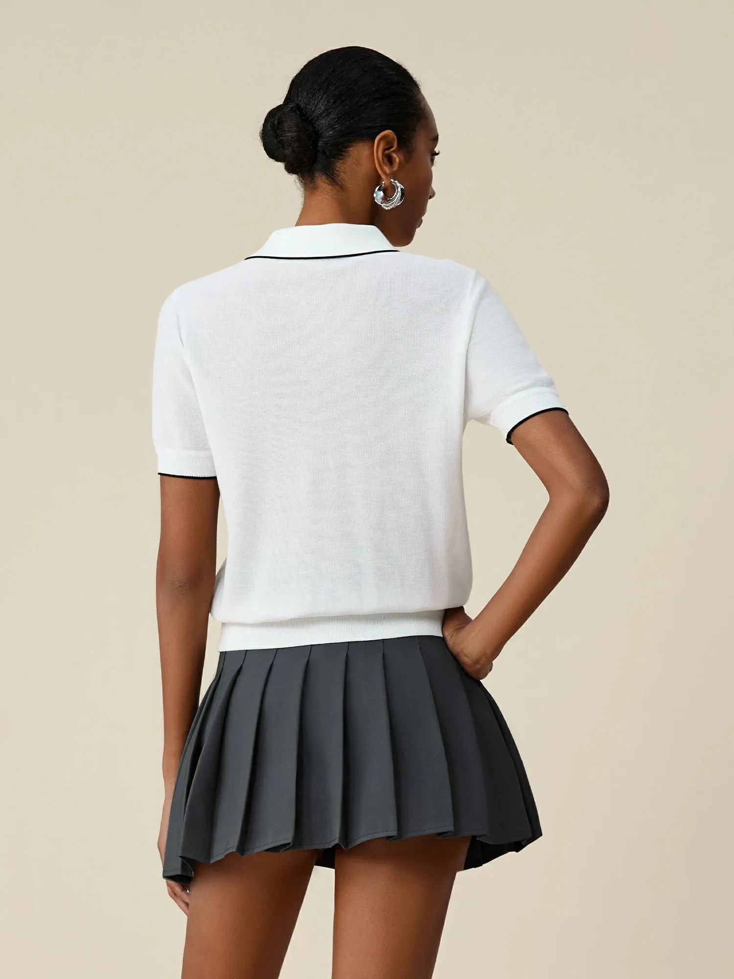 Amoretu Tencel Polo Collar Top sold by Amoretu product image thumbnail 4