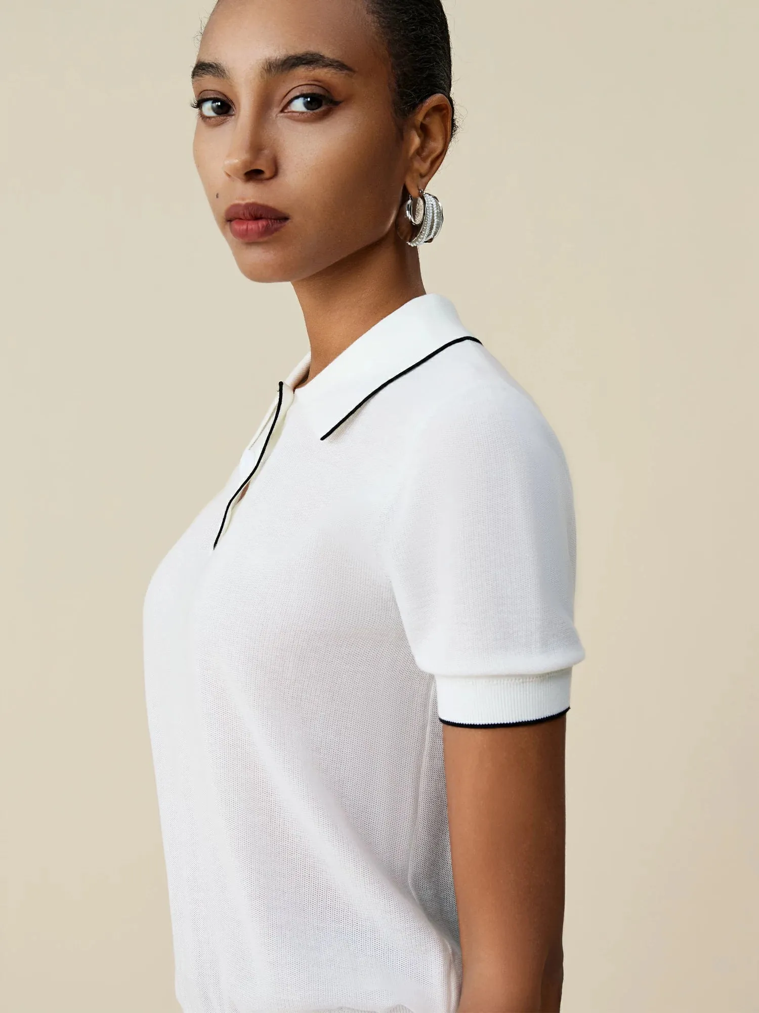 Amoretu Tencel Polo Collar Top sold by Amoretu product image thumbnail 5