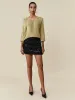 Amoretu Round Neck Long Sleeve Drawstring Glitter Top sold by Amoretu