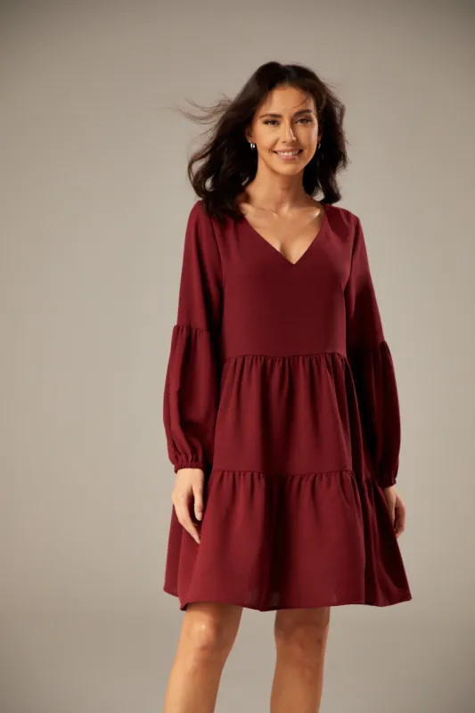 Long Sleeve Casual Tunic Loose Flowy Swing Shift Dress sold by Amoretu