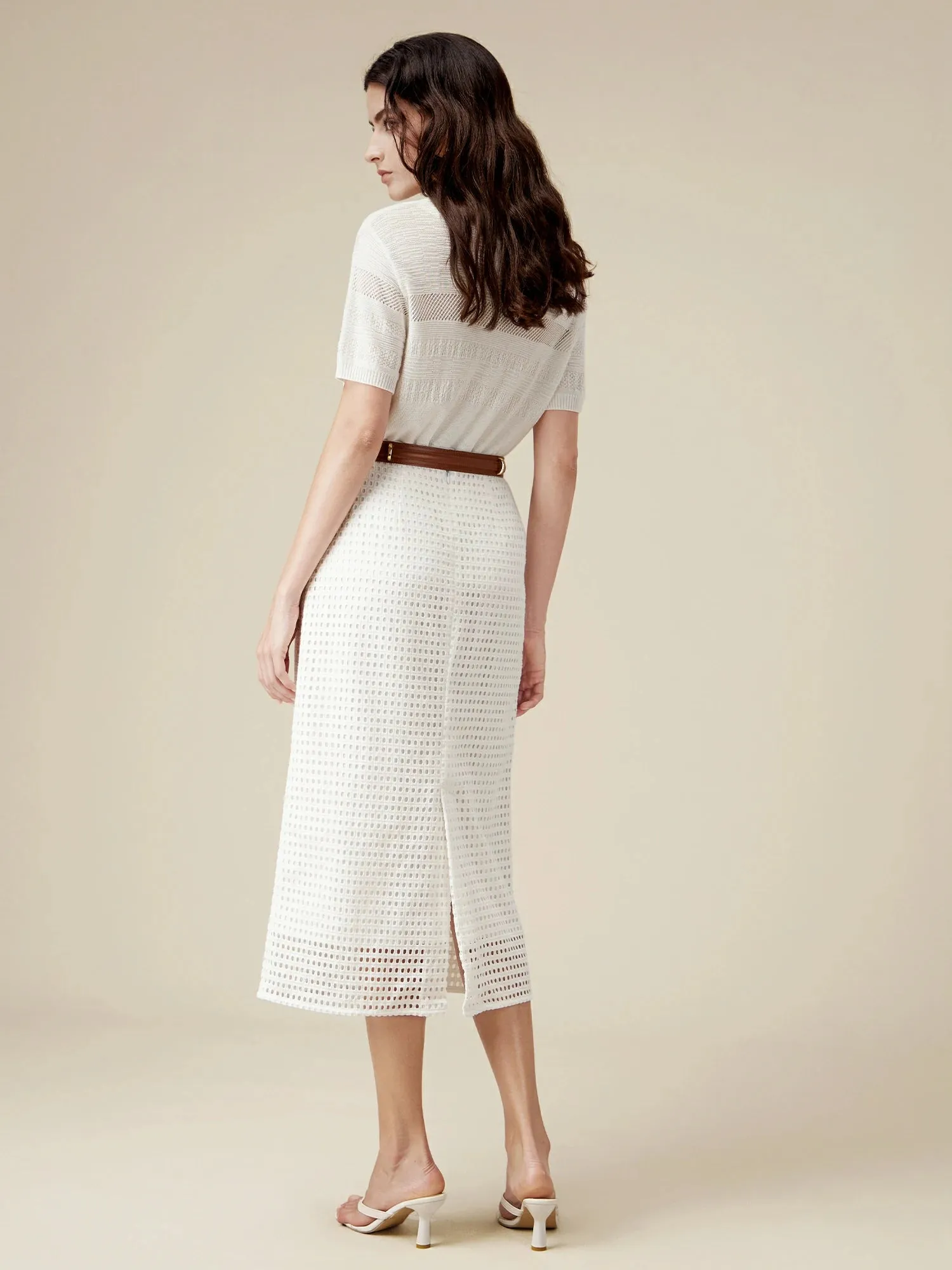 Amoretu 100% Lyocell Hollow Knit Sweater Top sold by Amoretu product image thumbnail 4