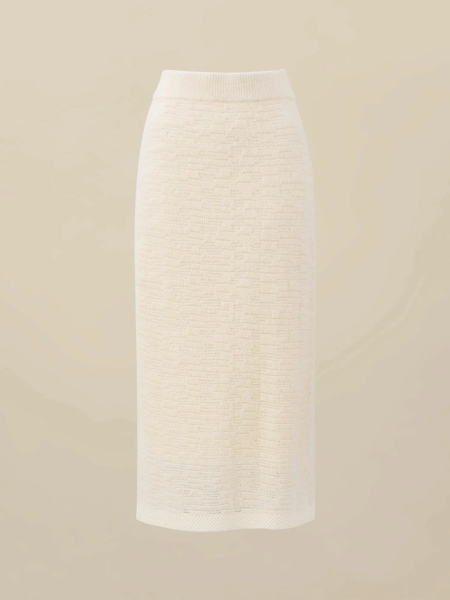 Amoretu Wool Elastic Waist Jacquard Knit Skirt sold by Amoretu product image thumbnail 4