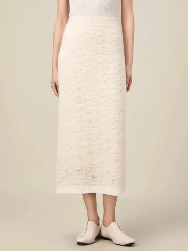 Amoretu Wool Elastic Waist Jacquard Knit Skirt sold by Amoretu