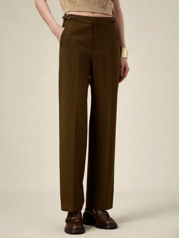 Amoretu Women's Wool Straight Slit Pants sold by Amoretu