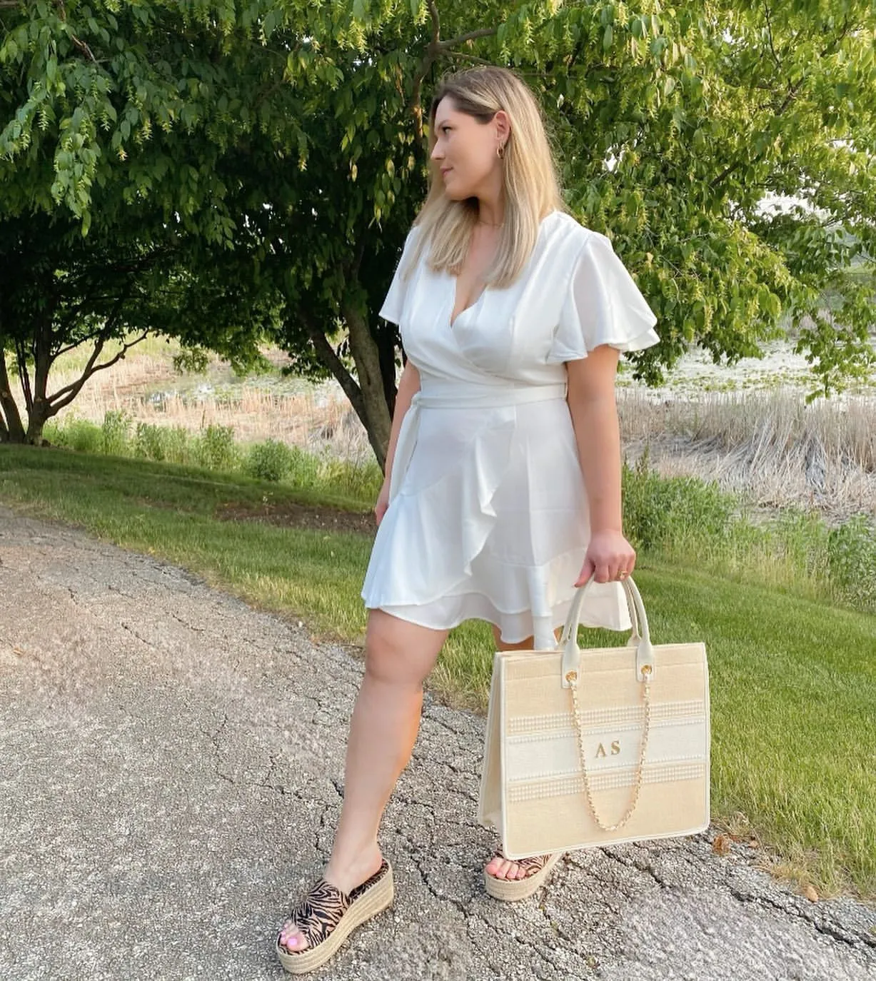 Summer Fitted Tie Waist Dress Sale sold by Amoretu product image thumbnail 3