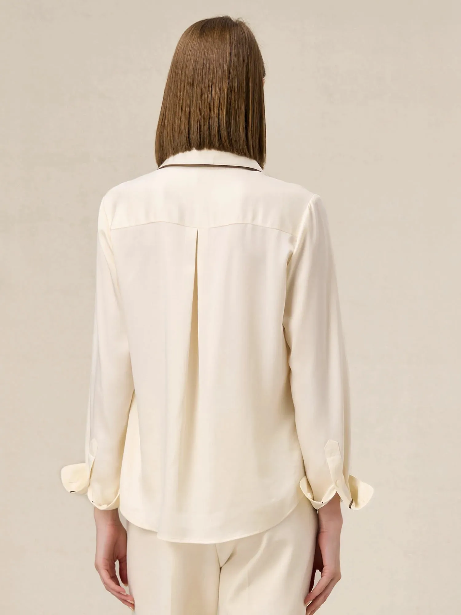Amoretu Acetate Satin Classic Long Sleeve Shirt sold by Amoretu product image thumbnail 3