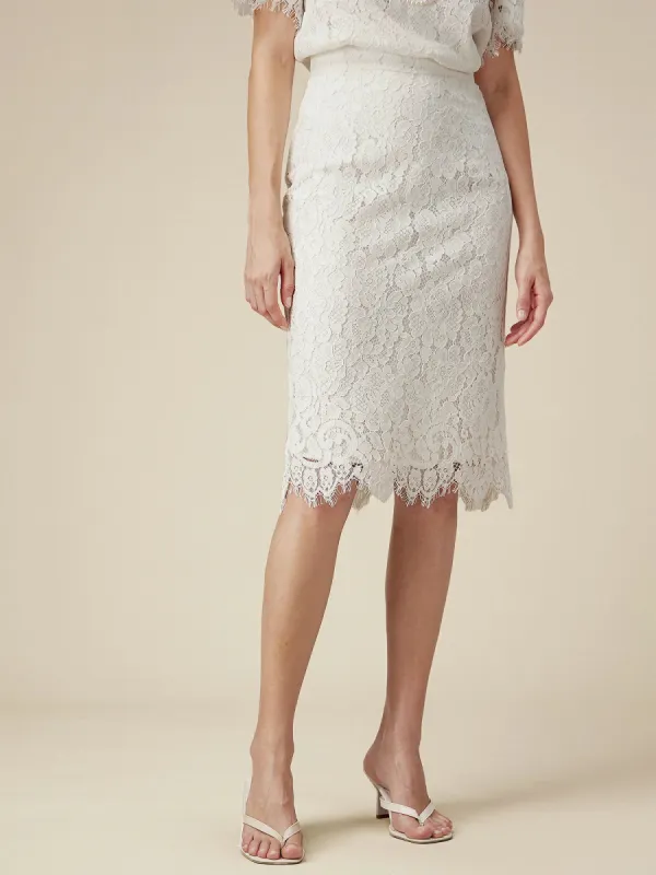 Amoretu Cotton High Waisted Lace Skirt sold by Amoretu