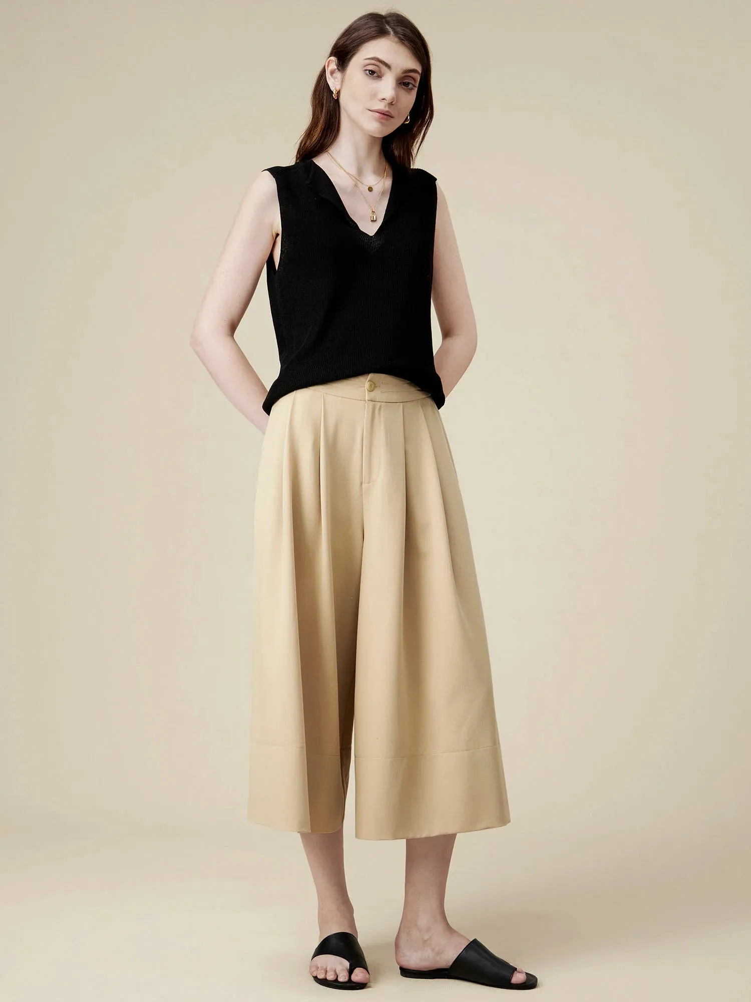 Amoretu Cotton&Lyocell Wide Leg Pants sold by Amoretu product image thumbnail 2