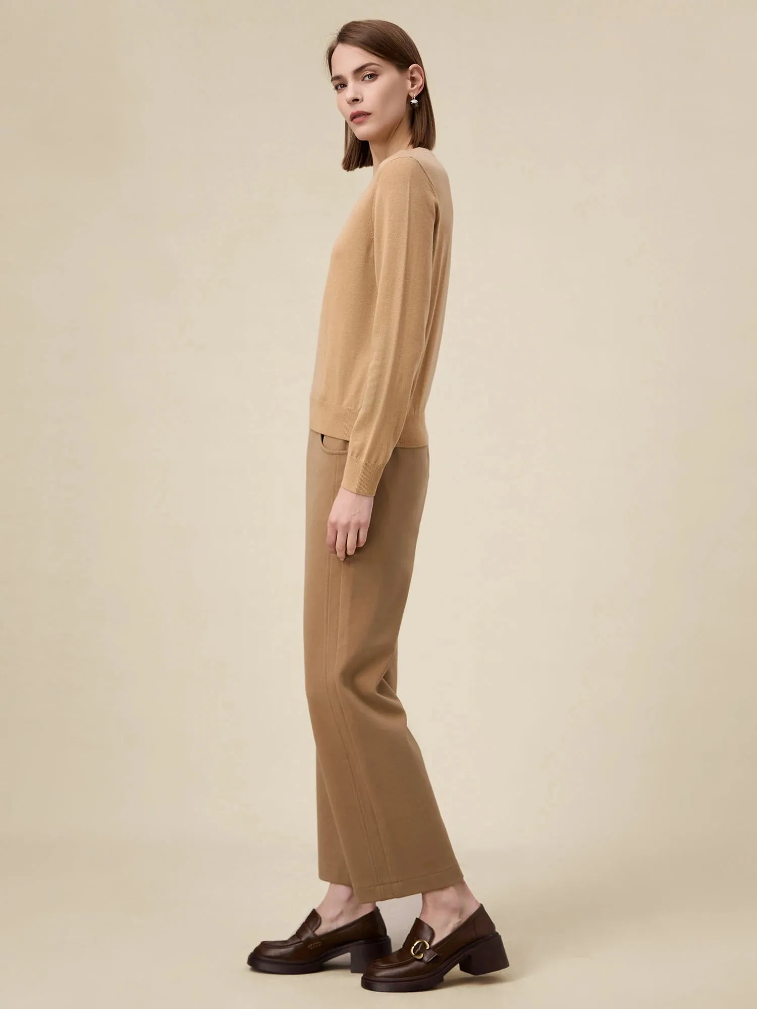 Amoretu Women's Wool Round Neck Long Sleeve Sweater sold by Amoretu product image thumbnail 5