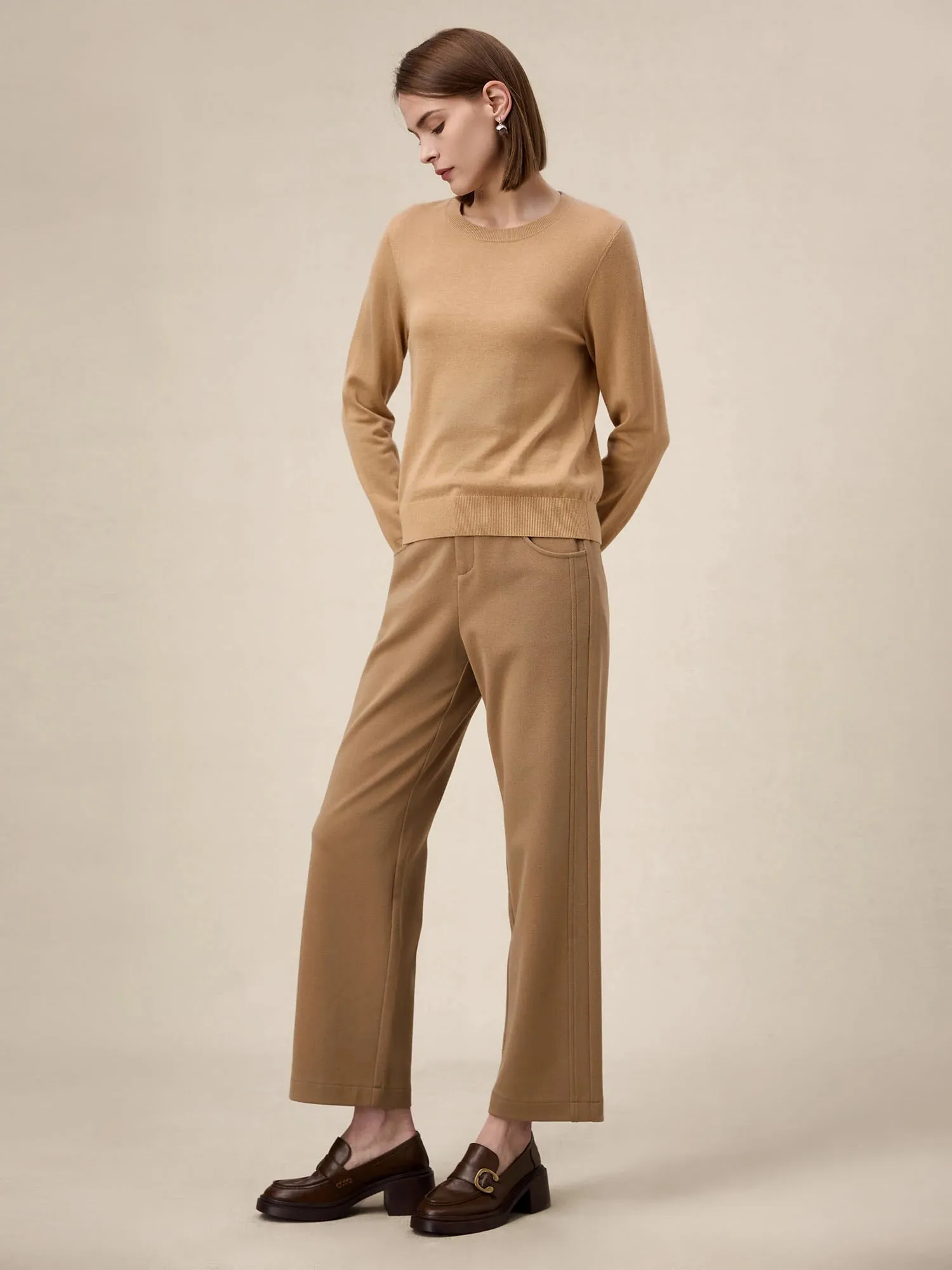 Amoretu Women's Wool Round Neck Long Sleeve Sweater sold by Amoretu product image thumbnail 4