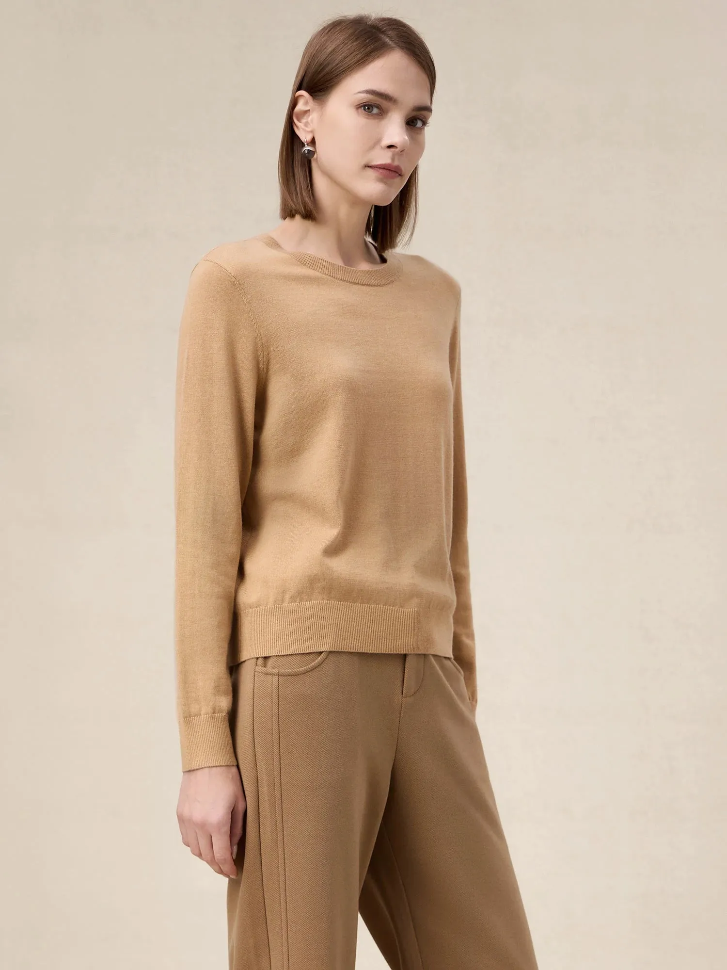 Amoretu Women's Wool Round Neck Long Sleeve Sweater sold by Amoretu product image thumbnail 2