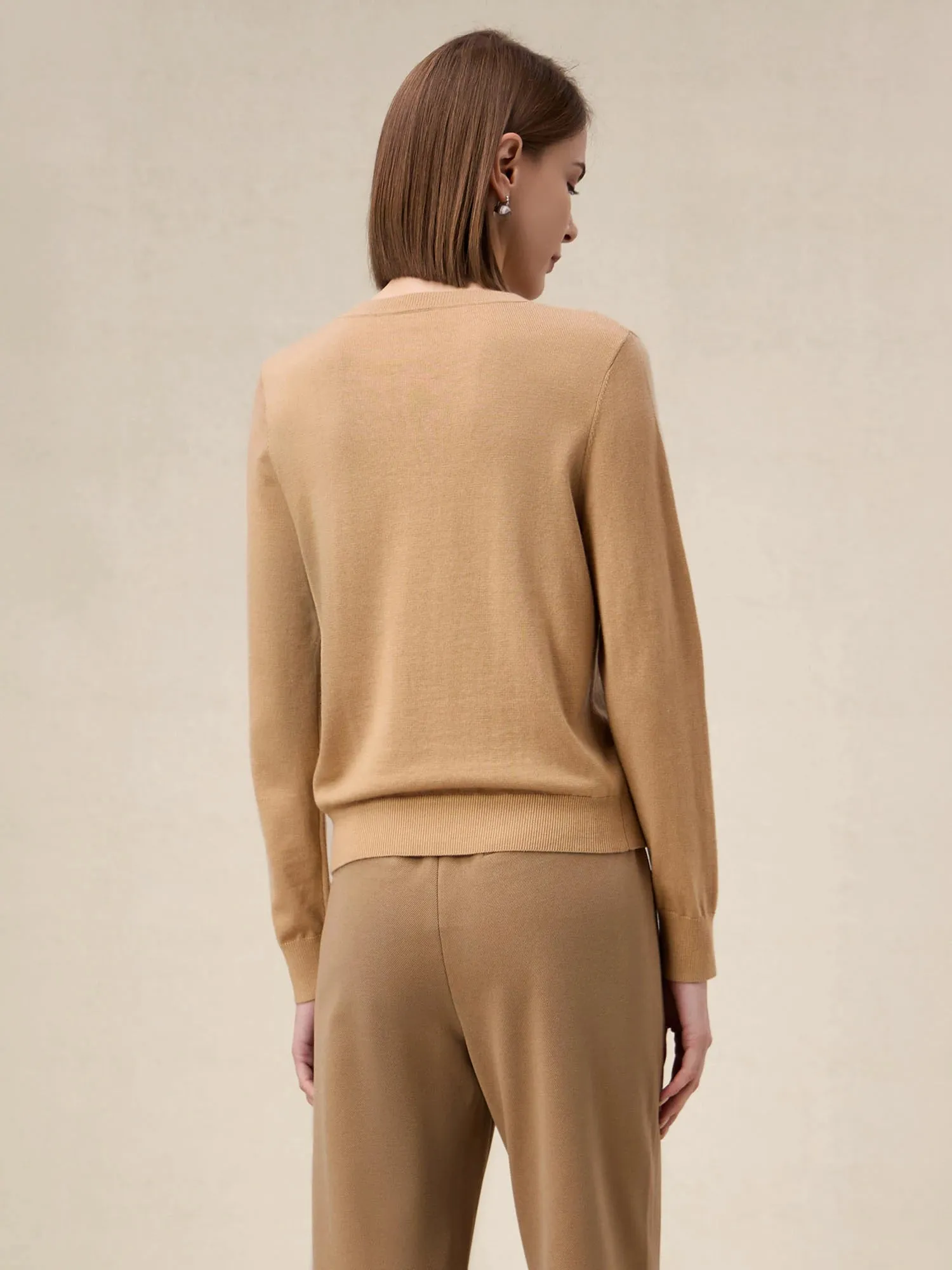 Amoretu Women's Wool Round Neck Long Sleeve Sweater sold by Amoretu product image thumbnail 3