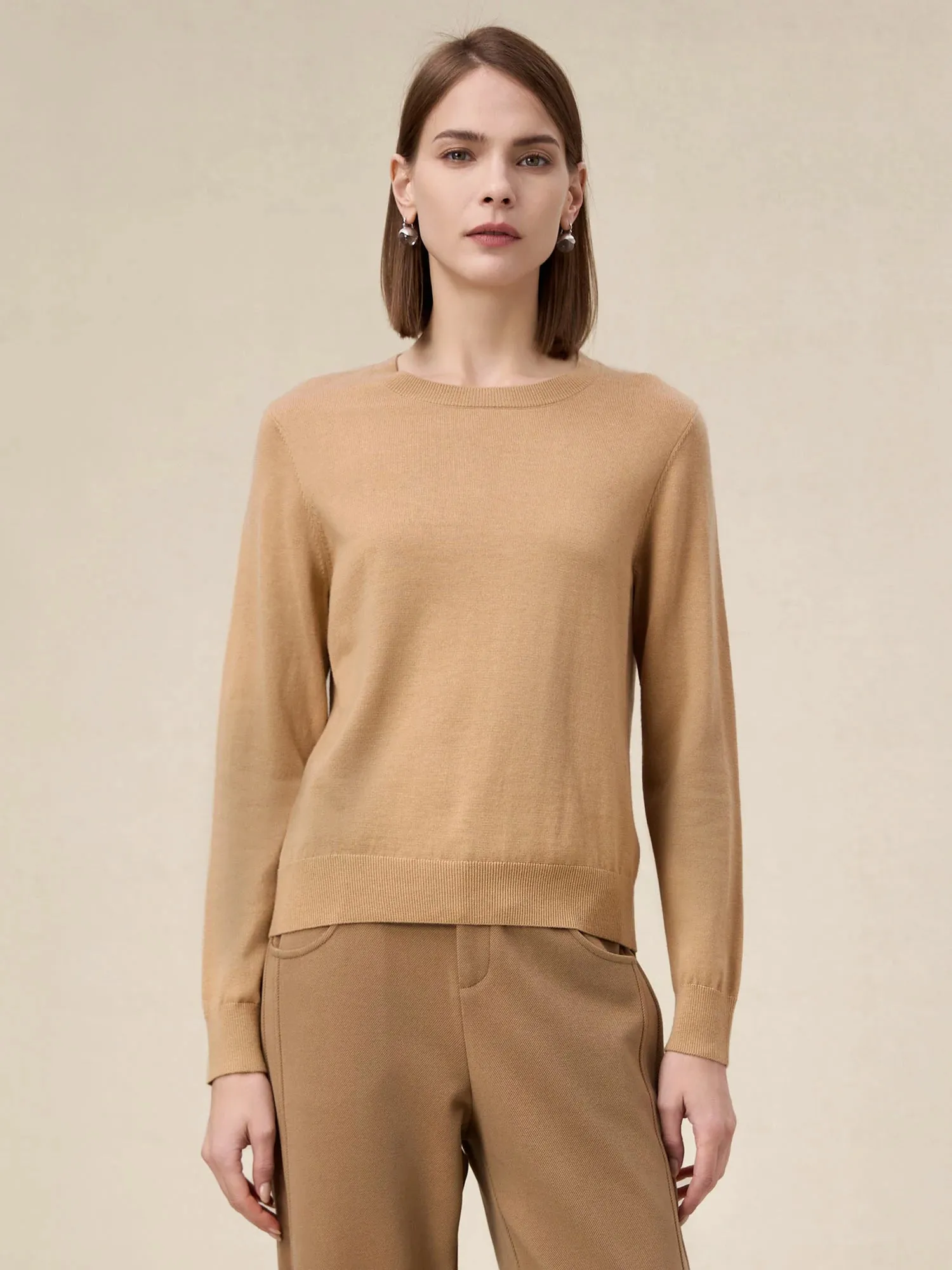 Amoretu Women's Wool Round Neck Long Sleeve Sweater sold by Amoretu